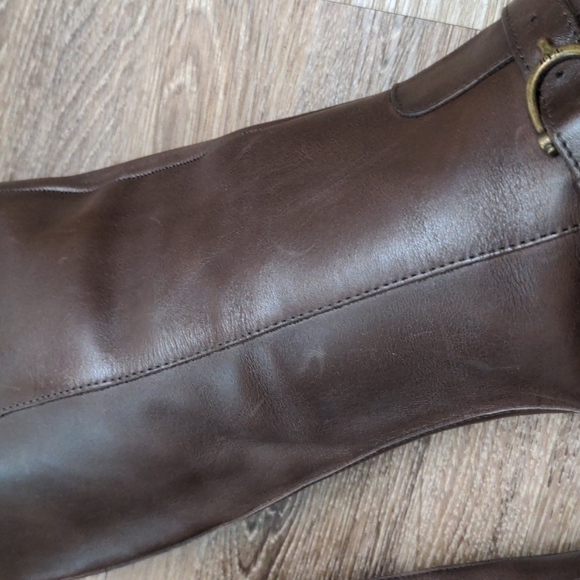 Lauren by Ralph Lauren Brown Margarite Almond Toe Mid-Calf Boots Zip Up Buckle - Picture 16 of 16